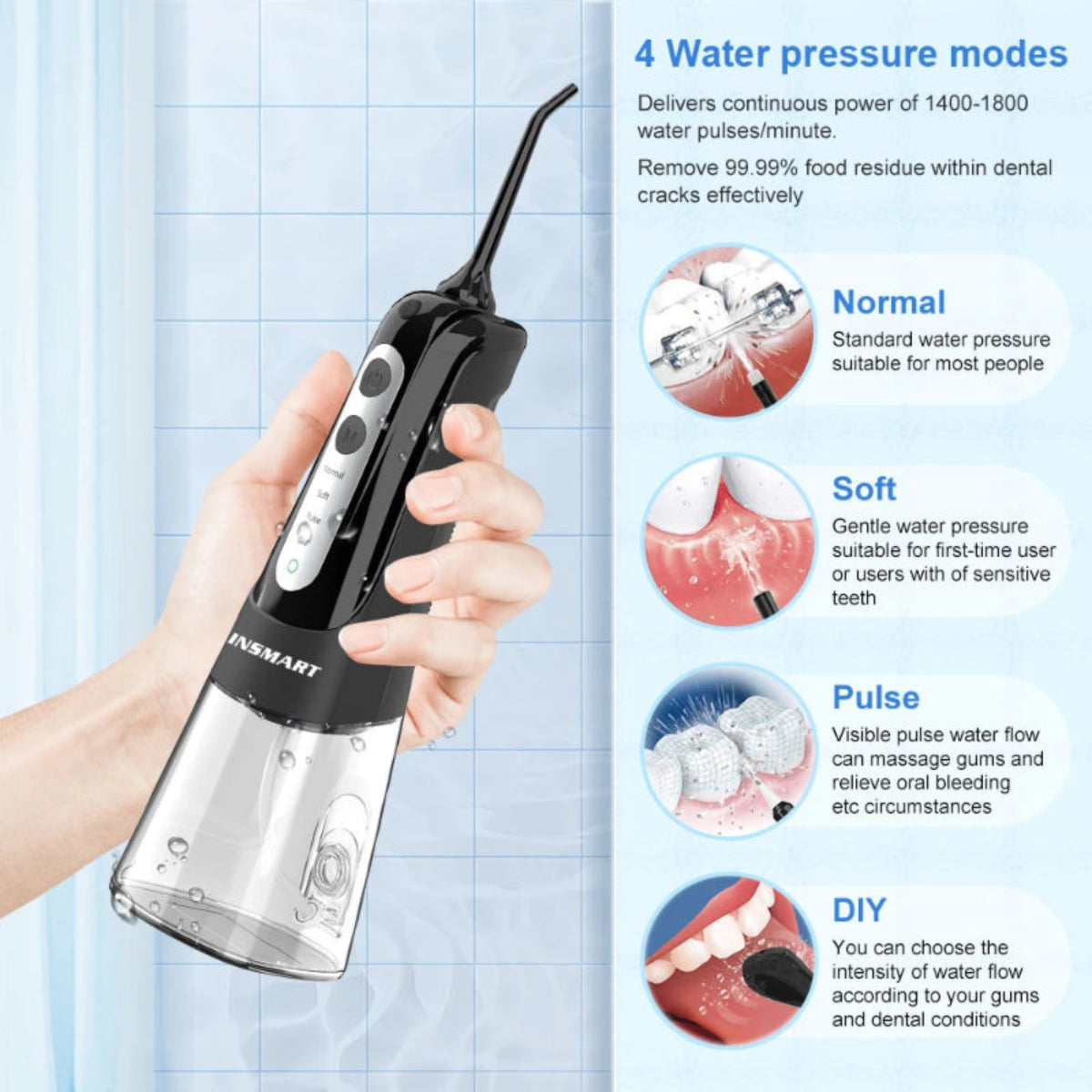 INSMART Water Dental Flosser Portable Oral Irrigator